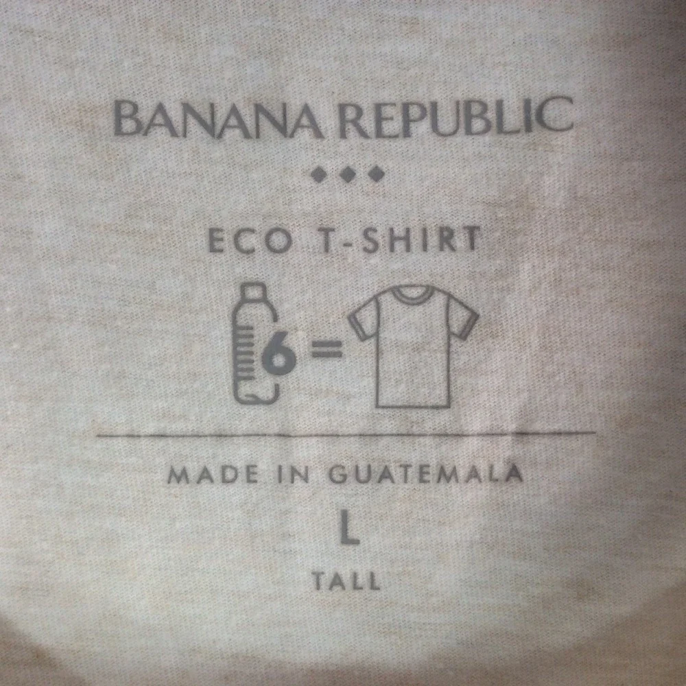 Banana Republic Mens Eco T-Shirt Rhino Graphic Savanna Cream Large Tall L TALL